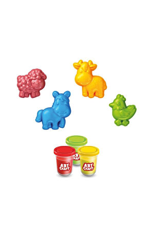 Kız Çocuk Oyuncak Erkek Çocuk Oyuncak 03993 Art Craft Çiftlik Hayvanları Hamur Set 168 Gr -Fentoys E