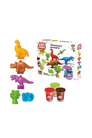 Kız Çocuk Oyuncak Erkek Çocuk Oyuncak 03996 Art Craft Dinozorlar Hamur Set 168 Gr -Fentoys Eğitici O