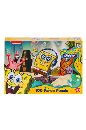 Kız Çocuk Oyuncak Erkek Çocuk Oyuncak SB0049 Spongebob 100 Parça Puzzle Eğitici Oyuncaklar