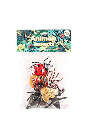 Kız Çocuk Oyuncak Erkek Çocuk Oyuncak A8273-714K-4 Böcekler 6 Parça Hayvan Seti -Asya Oyuncak Eğitic