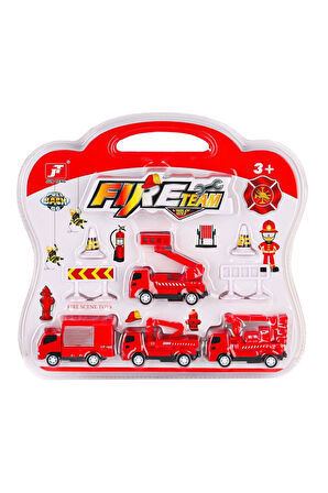 Kız Çocuk Oyuncak Erkek Çocuk Oyuncak 995A-10 Çek Bırak İtfaiye Araç Oyun Seti -Birliktoys Eğitici O