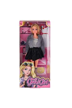 Kız Çocuk Oyuncak Erkek Çocuk Oyuncak WG-115519-20 Kürk Ceketli Elbiseli Bebek 29cm - 1adet Stokta O