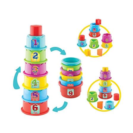 Öğretici Oyuncak 03465 Dede, Silindir Kule Bultak Kız Erkek Çocuk Eğitici