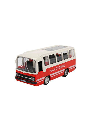 Kız Çocuk Oyuncak Erkek Çocuk Oyuncak Maxx Wheels Sesli ve Işıklı Nostaljik Halk Otobüsü 15cm - 8316