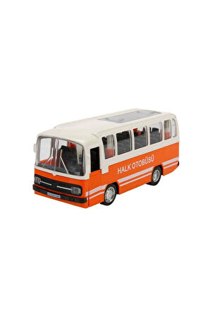 Kız Çocuk Oyuncak Erkek Çocuk Oyuncak Maxx Wheels Sesli ve Işıklı Nostaljik Halk Otobüsü 15cm - 8316