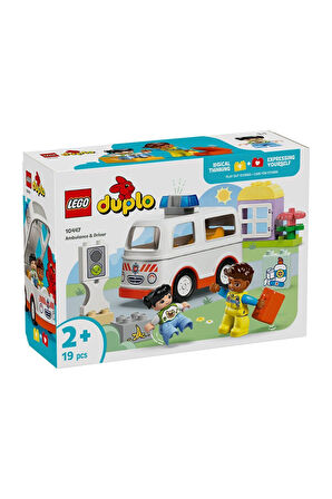 Kız Çocuk Oyuncak Erkek Çocuk Oyuncak 10447 Ambulans ve Sürücü 19 parça +2 yaş Eğitici Oyuncaklar