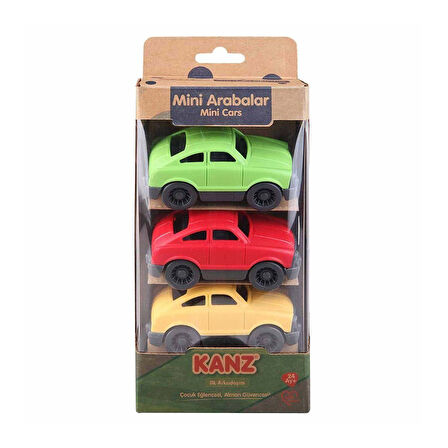 Öğretici Oyuncak 30812 Kanz 3'lü Mini Arabalar / +24 ay Kız Erkek Çocuk Eğiticila