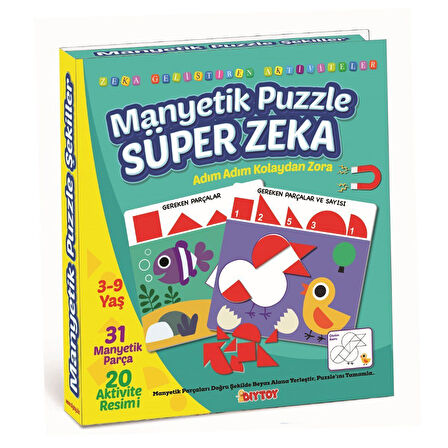 Eğlenceli Oyuncak 1536 DıyToy Manyetik Puzzle - Super Zeka / 31 Parça Puzzle / 3-9 yaş Kız Erkek Çocuk Eğitici Öğretic