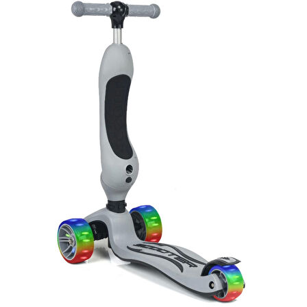 Kız Erkek Çocuk Oyuncak Smart Oturaklı 3 Tekerlekli Işıklı Scooter Bebe Somon Kız Erkek Çocuk Eğitici Eğ