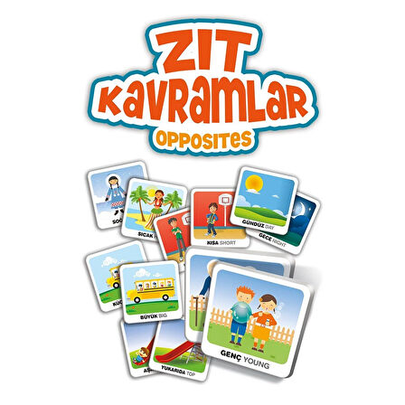 Eğlenceli Oyuncak ZK238 KS, Zıt Kavramlar - Opposites / +3 yaş Kız Erkek Çocuk Eğitici Eğitici Oyu