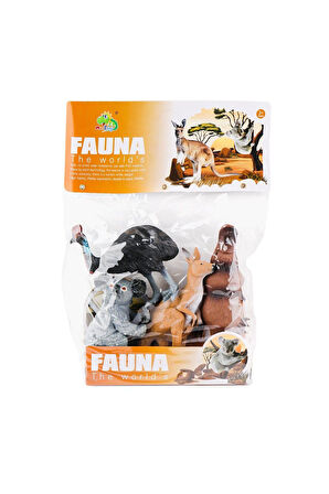 Kız Çocuk Oyuncak Erkek Çocuk Oyuncak AZ7-007 PVC Vahşi Hayvan Seti 4lü -Kidmar Oyuncak Eğitici Oyun