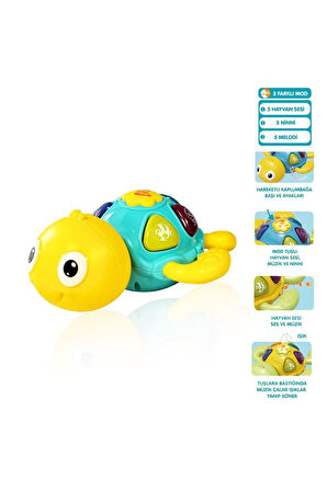 Kız Çocuk Oyuncak Erkek Çocuk Oyuncak JLG-855-100A IŞIKLI VE MÜZİKLİ KAPLUMBAĞA -VRD Eğitici Oyuncak