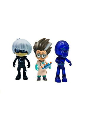 Eğitici Öğretici Çocuk Oyuncaklar 3'lü Pjmasks Figür Oyuncakları Pijamaskeliler Figür Seti Romeo Gec