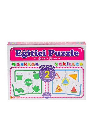 Kız Çocuk Oyuncak Erkek Çocuk Oyuncak 7194 Çark Puzzle Renkler Şekiller Eğitici Oyuncaklar