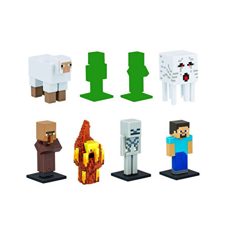PMI MC2040 Minecraft 3D Figür Toppeez 5li Set Kız Erkek Çocuk Oyuncak Eğitici Oyuncaklar