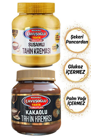 Susamlı Tahin Kreması 330g + Kakaolu Tahin Kreması 330g 