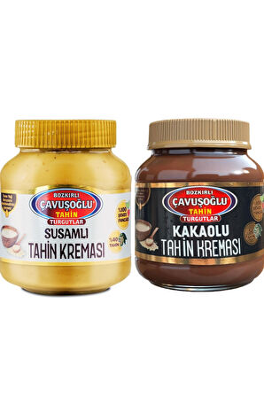 Susamlı Tahin Kreması 330g + Kakaolu Tahin Kreması 330g 