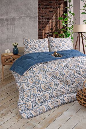 ETE HOMETEX ÇİFT KİŞİLİK LÜX WELSOFT YORGAN SETİ 195X215CM AKSU İNDİGO 8696474231943