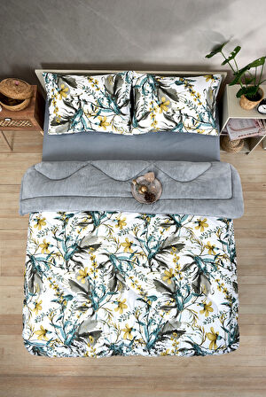 ETE HOMETEX ÇİFT KİŞİLİK LÜX WELSOFT YORGAN SETİ 195X215CM ASYA GRİ 8696474231944