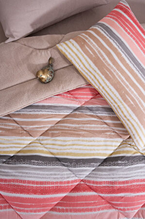 ETE HOMETEX ÇİFT KİŞİLİK LÜX WELSOFT YORGAN SETİ 195X215CM TASEL BEJ 8696474231952