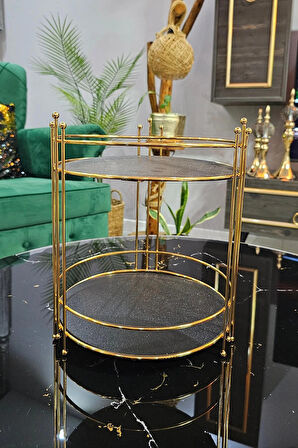 2 Katlı Gold Kozmetik Organizer