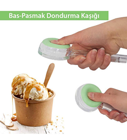 2 Adet Bas-Parmak Dondurma Kaşığı