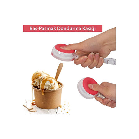 2 Adet Bas-Parmak Dondurma Kaşığı