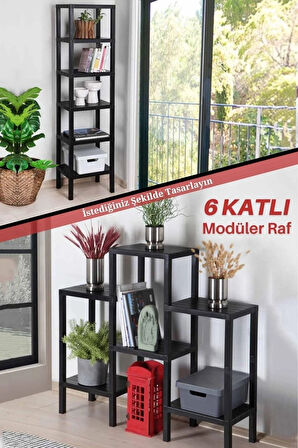 6 Katlı Modüler Raf Banyo Düzenleyici Mutfak Balkon Salon Bahçe Organizeri