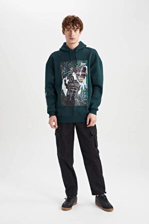 DeFacto Jean Michel Basquiat Oversize Fit Kapüşonlu Sweatshirt A9486AX23AUGN919