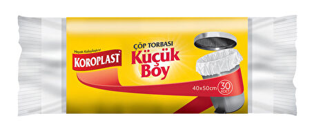 Koroplast Güçlü Küçük Boy Çöp Torbası 30 Adet 40x50 cm