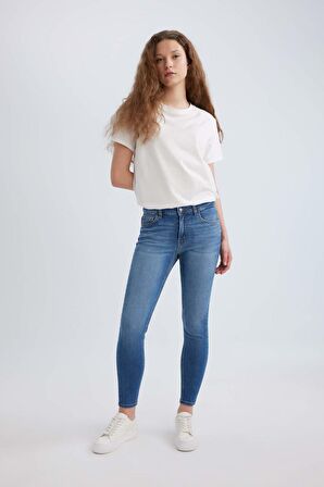 DeFacto Rebeca Skinny Fit Normal Bel Dar Paça Uzun Jean Pantolon B6506AX24SPNM28