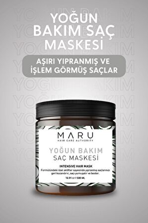 Maru Intensive Keratin Aşırı Yıpranmış Saçlara Özel Yoğun Saç Bakım Maskesi 500 ml 