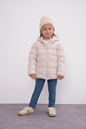 DeFacto Kız Bebek Su İtici Beli Lastikli Kapüşonlu Şişme Mont C5317A524AUPN364