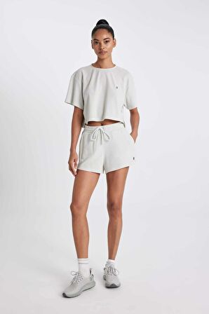 DeFactoFit Standart Fit Sporcu Düz Paça Ribana Şort A9919AX24SMGR294