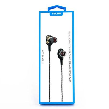 Tecno Hot Beats J2 Kablolu Mikrofonlu Kulaklık Siyah