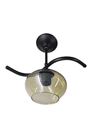 Fuji Siyah Tekli Bal Yatsı Camlı Avize | Kaliteli Modern Metal Avize