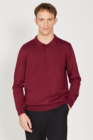Standart Fit Normal Kesim Polo Yaka Triko Kazak