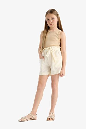 DeFacto Kız Çocuk Cepli Paperbag Şort C0266A824SMER99