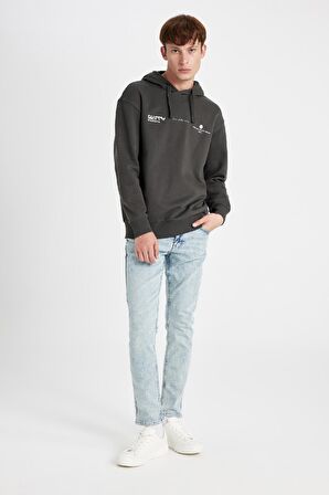 DeFacto Boxy Fit Kapüşonlu Sırt Baskılı Sweatshirt C6147AX24AUAR221