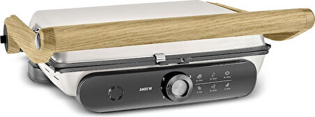 Karaca Gastro Grill Pro 2400W Izgara ve Tost Makinesi Wood Craft 6 Dilim Kapasiteli