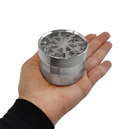 Silver 63 mm. Tütün Baharat Herbal Öğütücüsü Parçalayıcı ps93slv