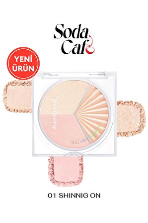 İnci Işıltıları İçeren Aydınlatıcı Paleti PERIPERA V Highlighter Ad (001 Shining On)
