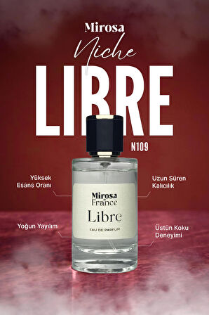 Mirosa de France Libre Niche Collection Yüksek Kalıcı Kadın Parfum Ysl Saint EDP Premium Kutu 50ml N109