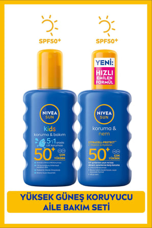 Nivea Sun Yüksek Güneş Koruyucu Vücut Spreyi Spf50 200ml, Çocuklar Için Hassas Güneş Koruyucu Spf50 200ml