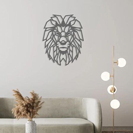 ANSAC METAL Aslan Metal Duvar Tablosu 50x60cm Gri