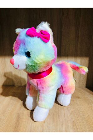 Sesli Kedi Peluş 30 cm (karnına basınca miyavlayan kedi)