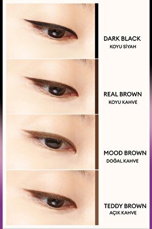 Pürüzsüz Çizim Sağlayan İnce Tasarımlı , Suya Dayanıklı Göz Kalemi Thin Pencil Liner (Real Brown)