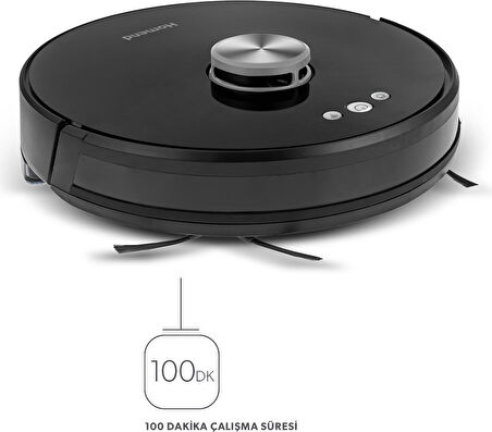 Homend Alex Laser Pro 1283H Moplu ve Haritalamalı Akıllı Robot Süpürge Siyah