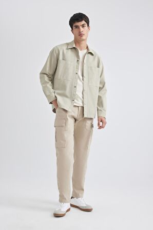 DeFacto Relax Fit Polo Yaka Gömlek Ceket B4523AX24SPBG620