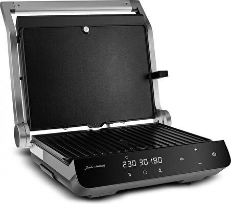 Jumbo x Homend Grilliant 1345H 3 In 1 Inox Gövdeli Çift Taraflı ve Alt Üst Sıcaklığı Ayrı Kontrol Edilebilen Xl Döküm Plakalı Tost ve Izgara Makinesi